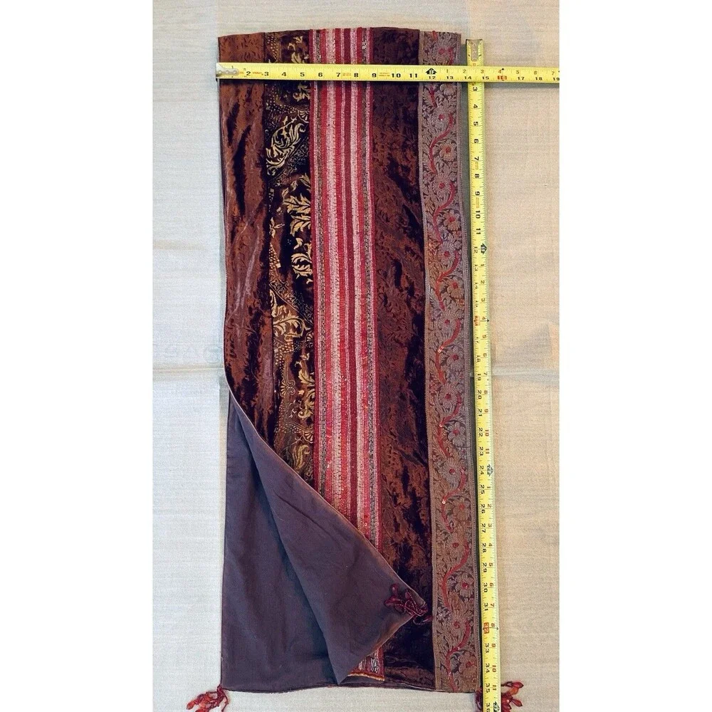 Vintage Velvet Beaded Table Runner 14x70